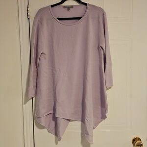 Neiman Marcus 100% Cashmere Womens Lilac Color Sweater Size Large Asymmetric